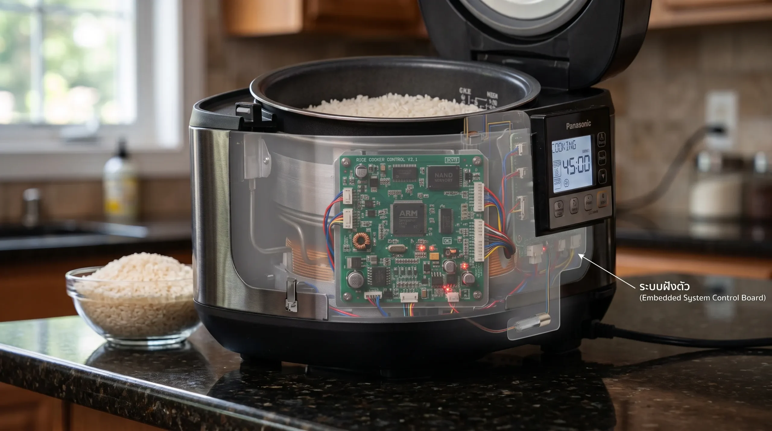 Embedded in cooking machine
