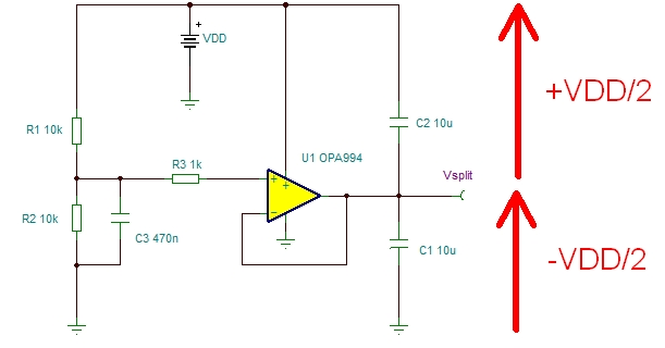 Virtual Ground ด้วย Op Amp